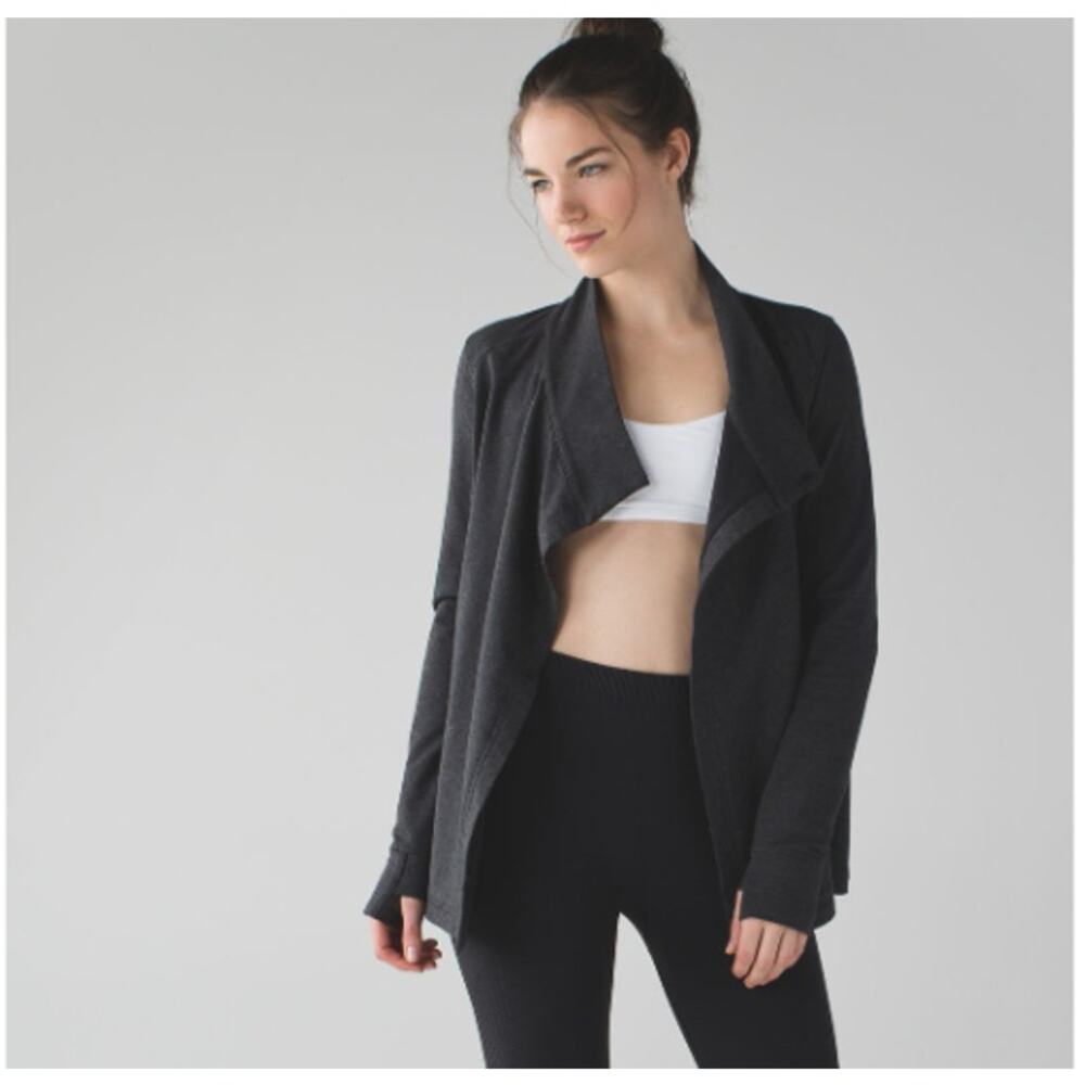 Lululemon Women's Stretch French Terry Heathered Black Coast Wrap II Size 6 $128